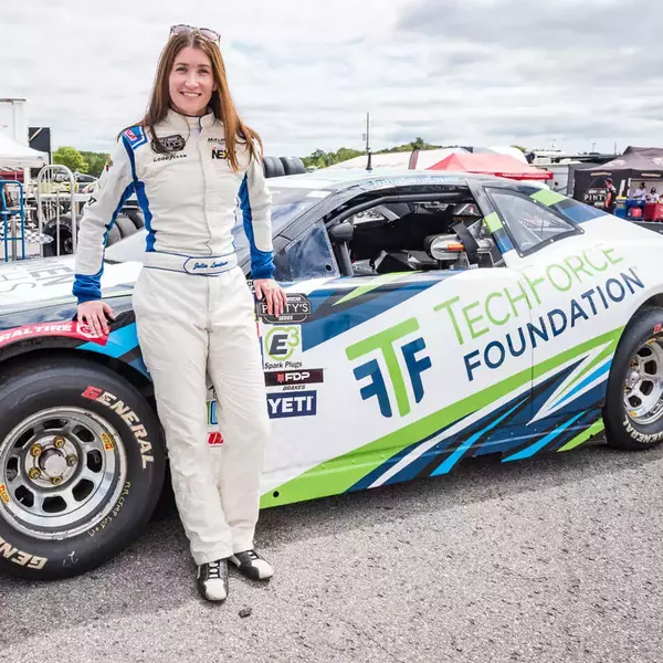 Julia Landauer TechForce Wrapped NASCAR Square