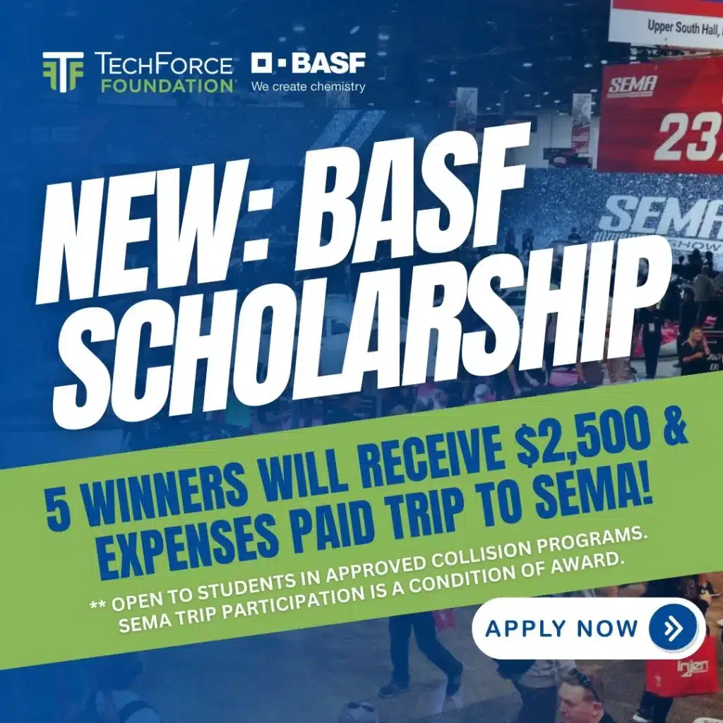New BASF Scholarship. 5 Winners will receive $2500 and expenses paid trip to SEMA!