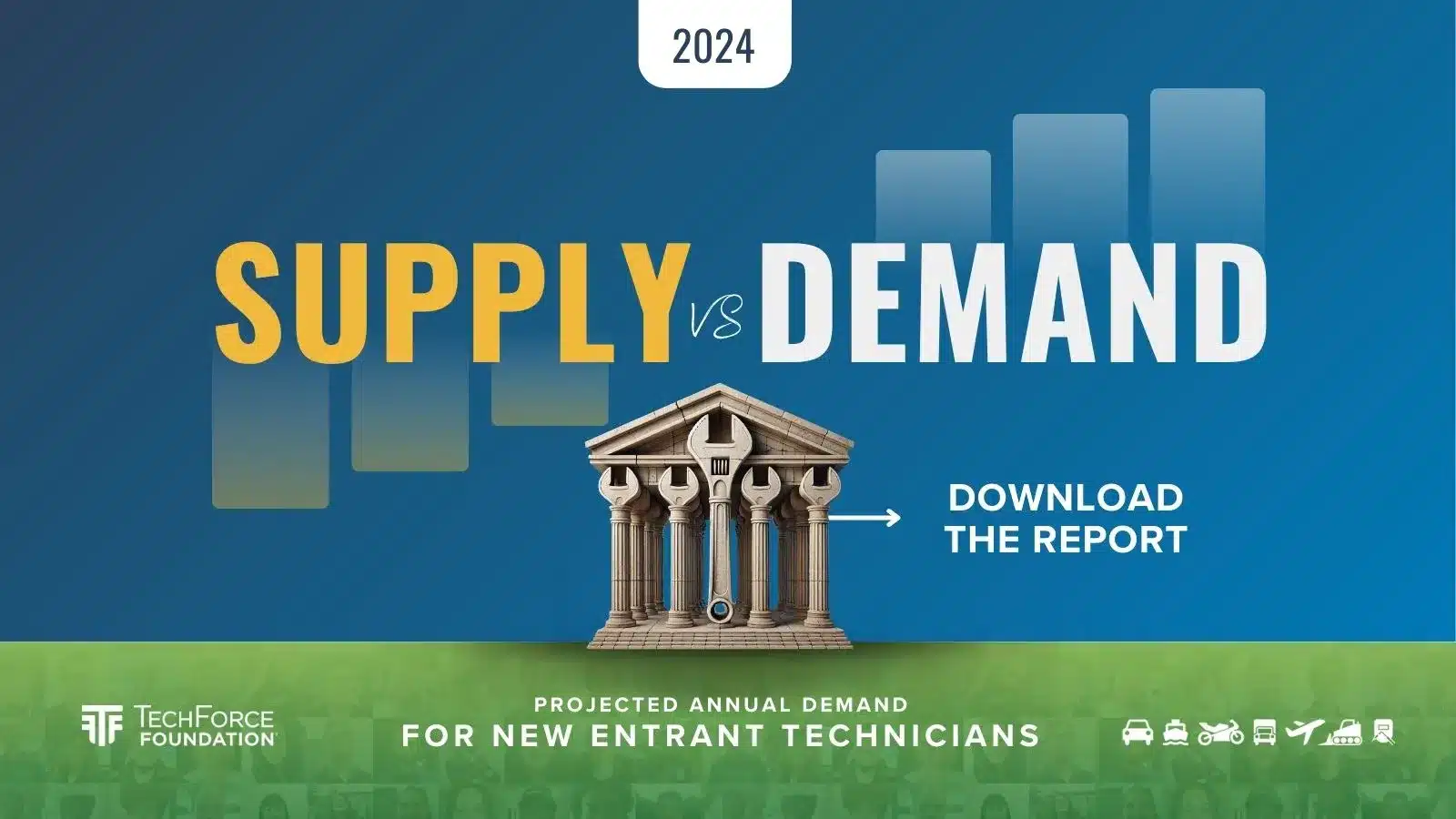 Cover image for TechForce Foundation's 2024 Supply & Demand Report.